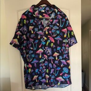 iHeartRaves Vibrant Mushroom Print Shirt